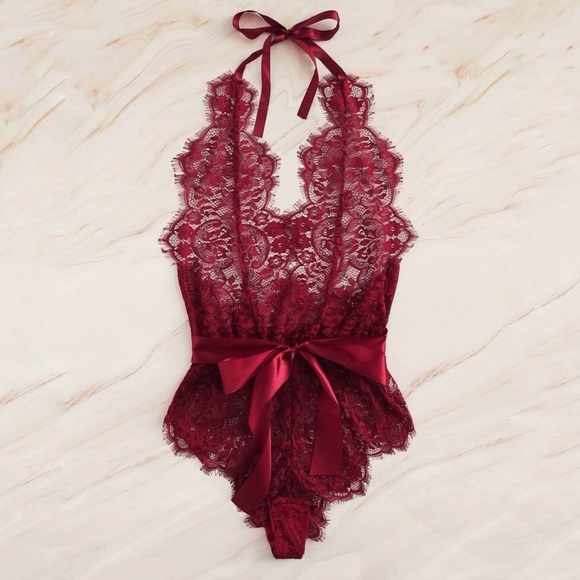 Other - New Red Small Halter Teddy Lingerie